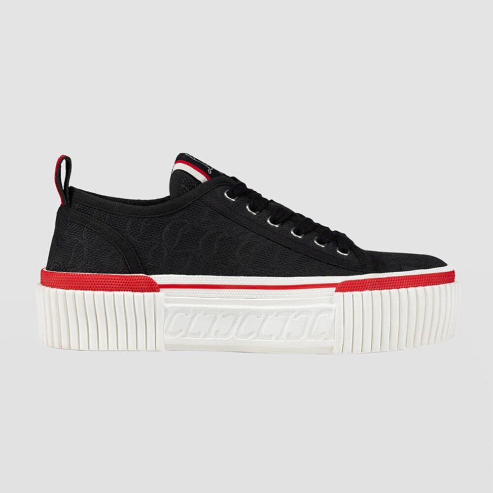 Christian Louboutin SUPER PEDRO Jacquard Monogram CL Logo Platform Sneakers - Picture 3 of 16